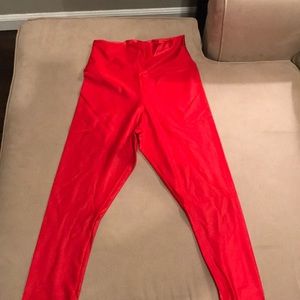 American apparel red high wasted tights
